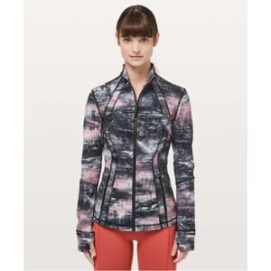 Lululemon Jacket Womens 8 Define Luon Azurite Poppy Black Full Zip Athletic Gym